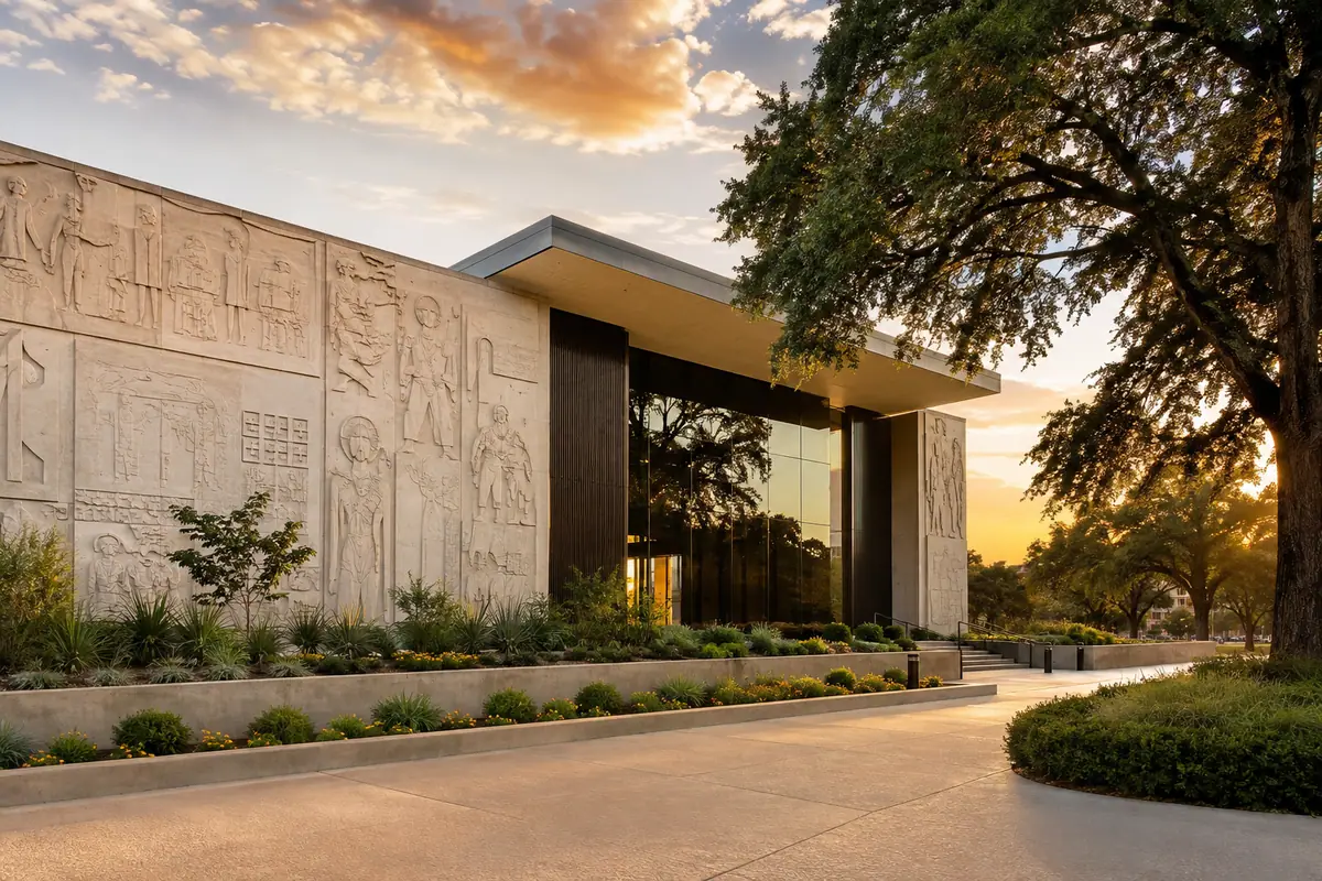 Photoreal exterior of African American Museum of Dallas