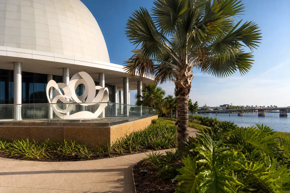 Photoreal travel-editorial view of Museum of Arts & Sciences in Daytona Beach, Florida