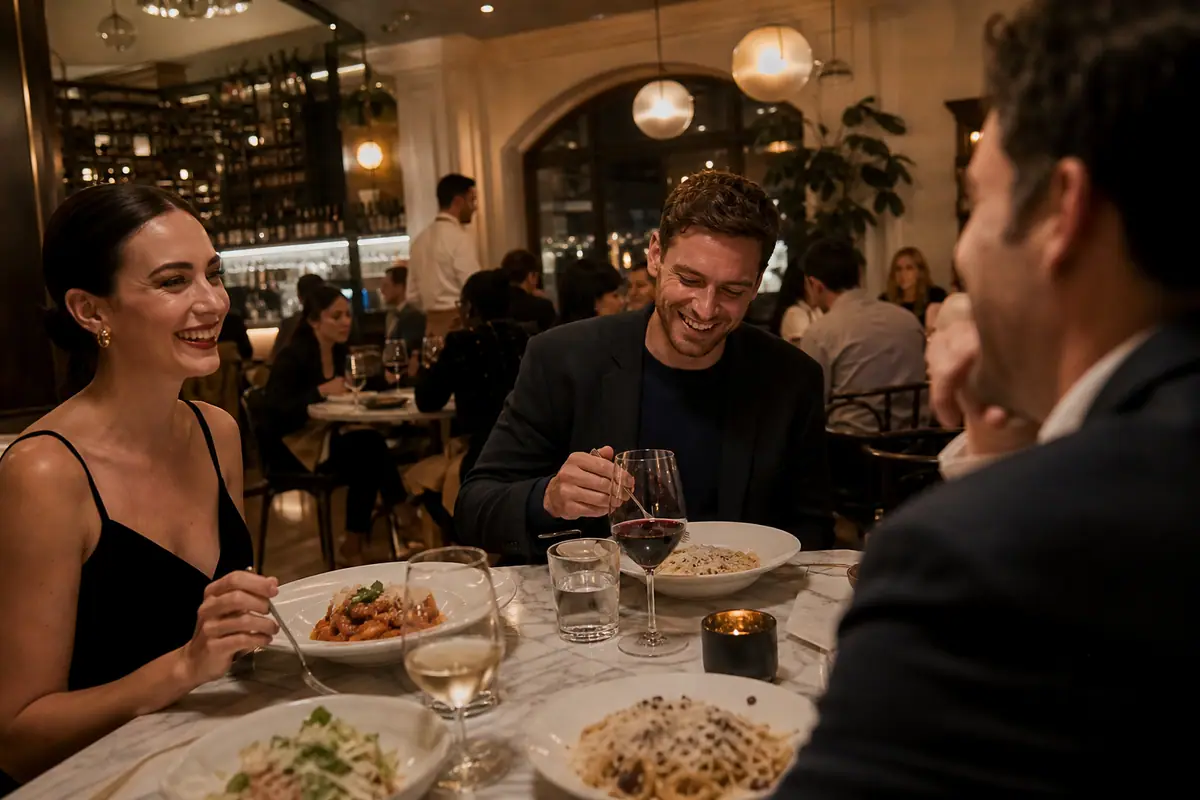 Photoreal dining scene representing Tavernetta in Denver