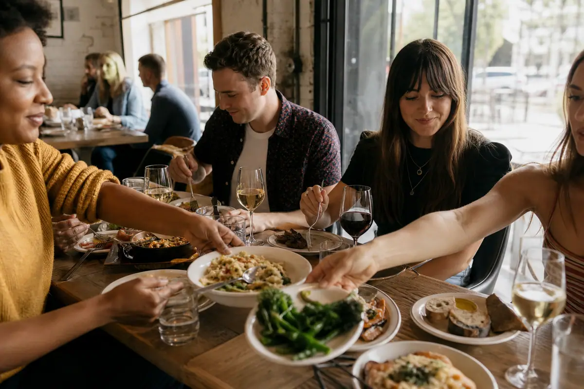Photoreal dining scene representing Work and Class in Denver