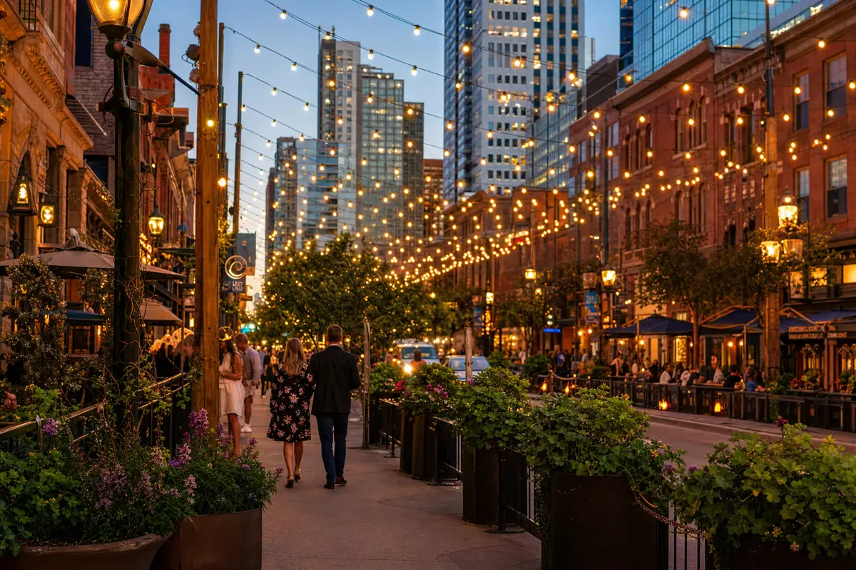 Photoreal Larimer Square scene representing Denver