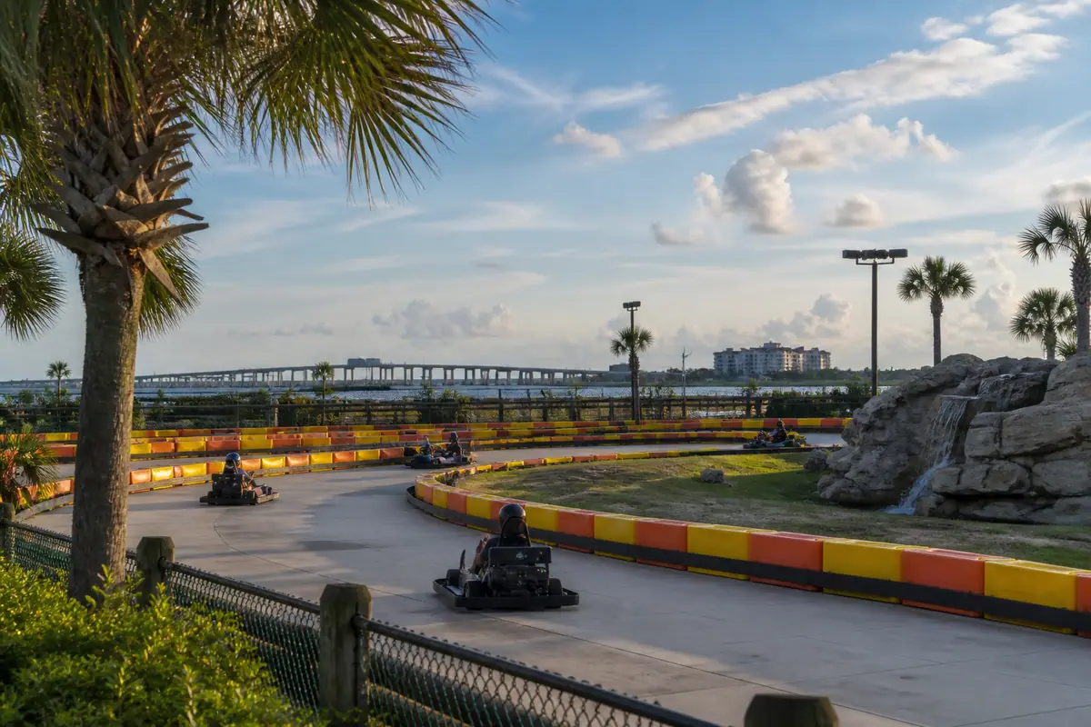 Photoreal travel-editorial view of The Track Destin in Destin, Florida