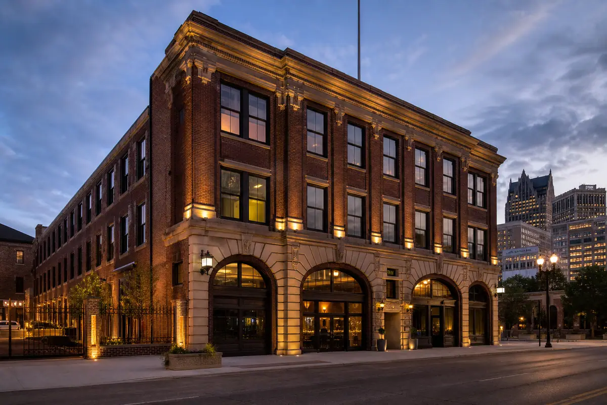 Photorealistic view of Detroit Foundation Hotel in Detroit