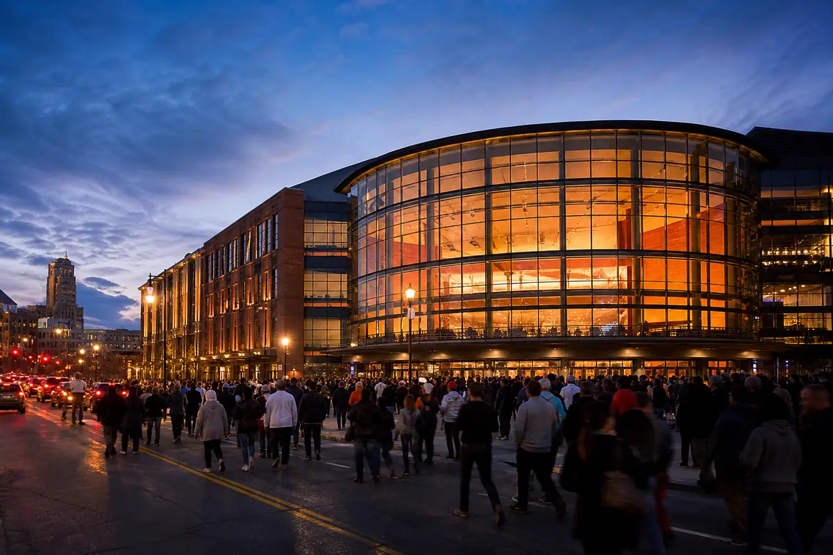 Photorealistic view of Ford Field or Little Caesars Arena Event in Detroit