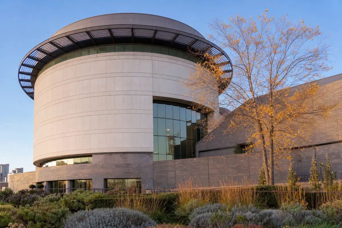 Photorealistic view of Charles H. Wright Museum of African American History in Detroit