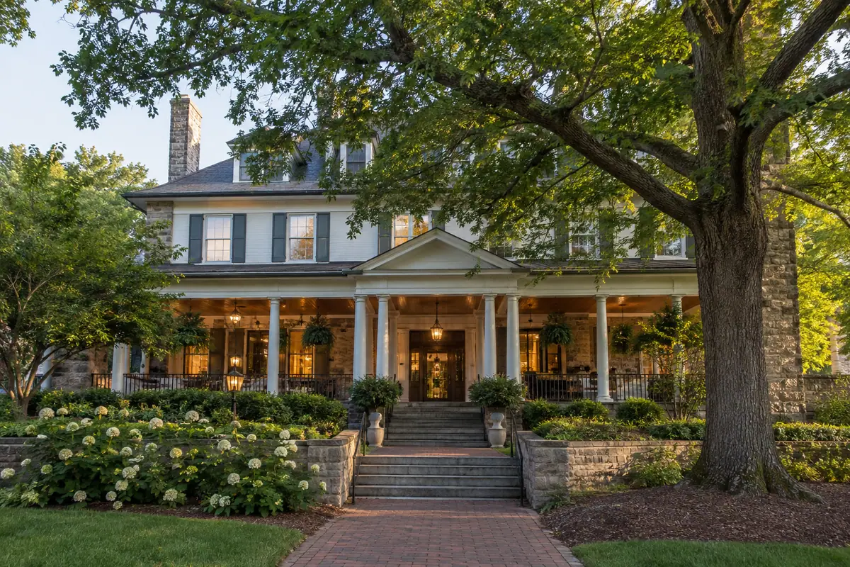 Photorealistic travel-editorial view of JB Duke Hotel in Durham, North Carolina