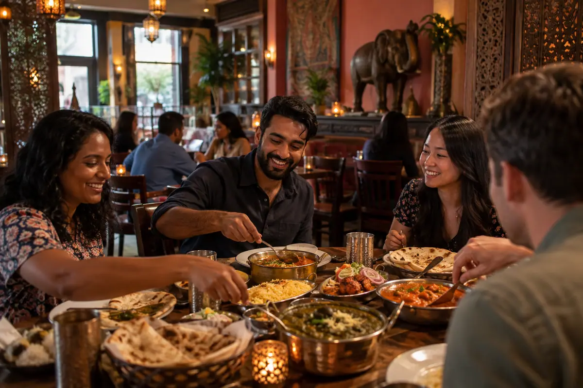 Photorealistic travel-editorial view of Plum Southern Kitchen and Bar in Durham, North Carolina