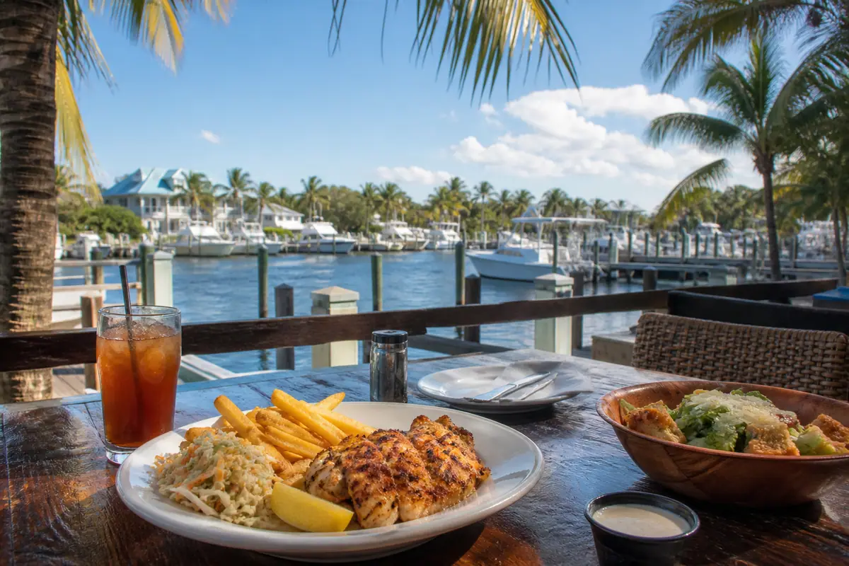 Photoreal travel-editorial view of Doc Ford’s Rum Bar & Grille Fort Myers Beach in Fort Myers, Florida
