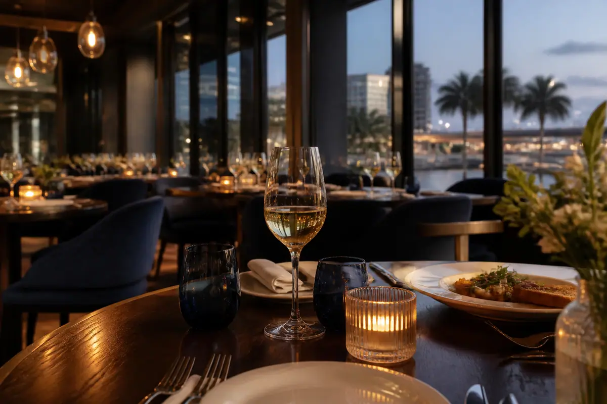 Photoreal travel-editorial view of Harold’s in Fort Myers, Florida