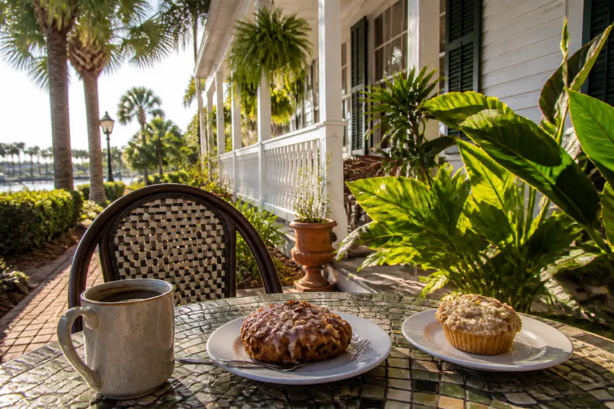 Photoreal travel-editorial view of McGregor Cafe in Fort Myers, Florida