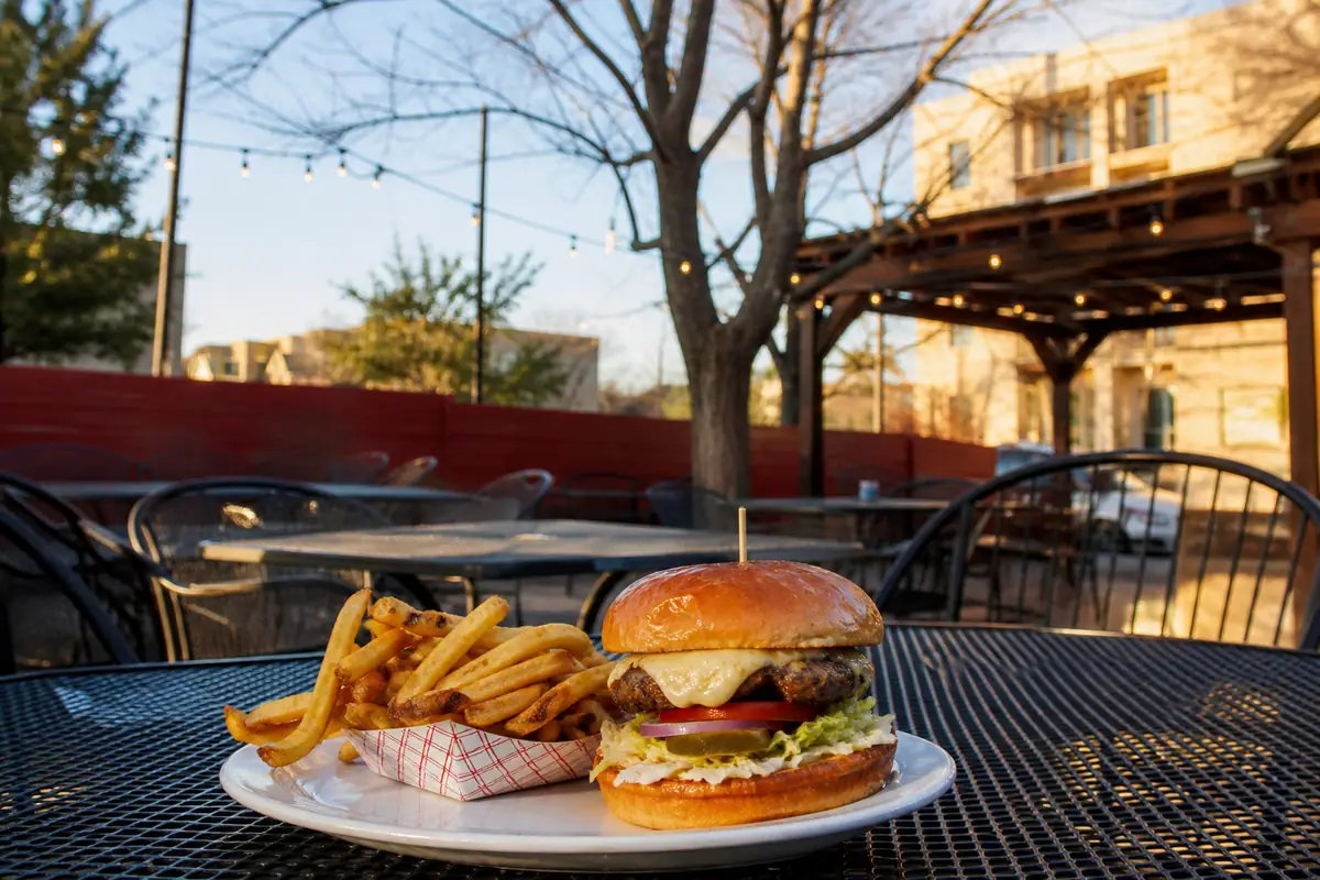 Photoreal editorial view of Gustos Burger Bar + More in Fort Worth, Texas