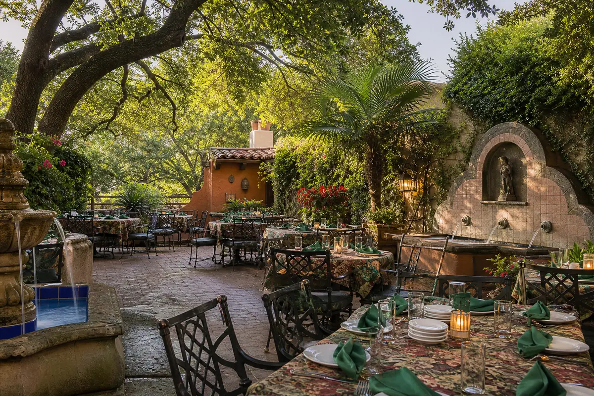Photoreal editorial view of Joe T. Garcia's in Fort Worth, Texas