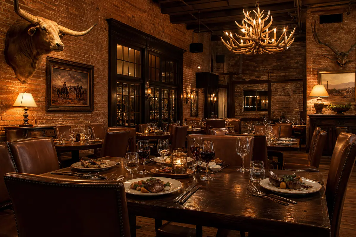 Photoreal editorial view of Lonesome Dove Western Bistro in Fort Worth, Texas