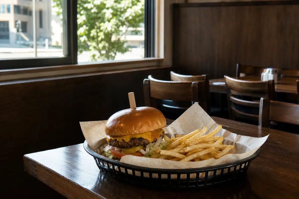 Photoreal editorial view of M&O Station Grill in Fort Worth, Texas