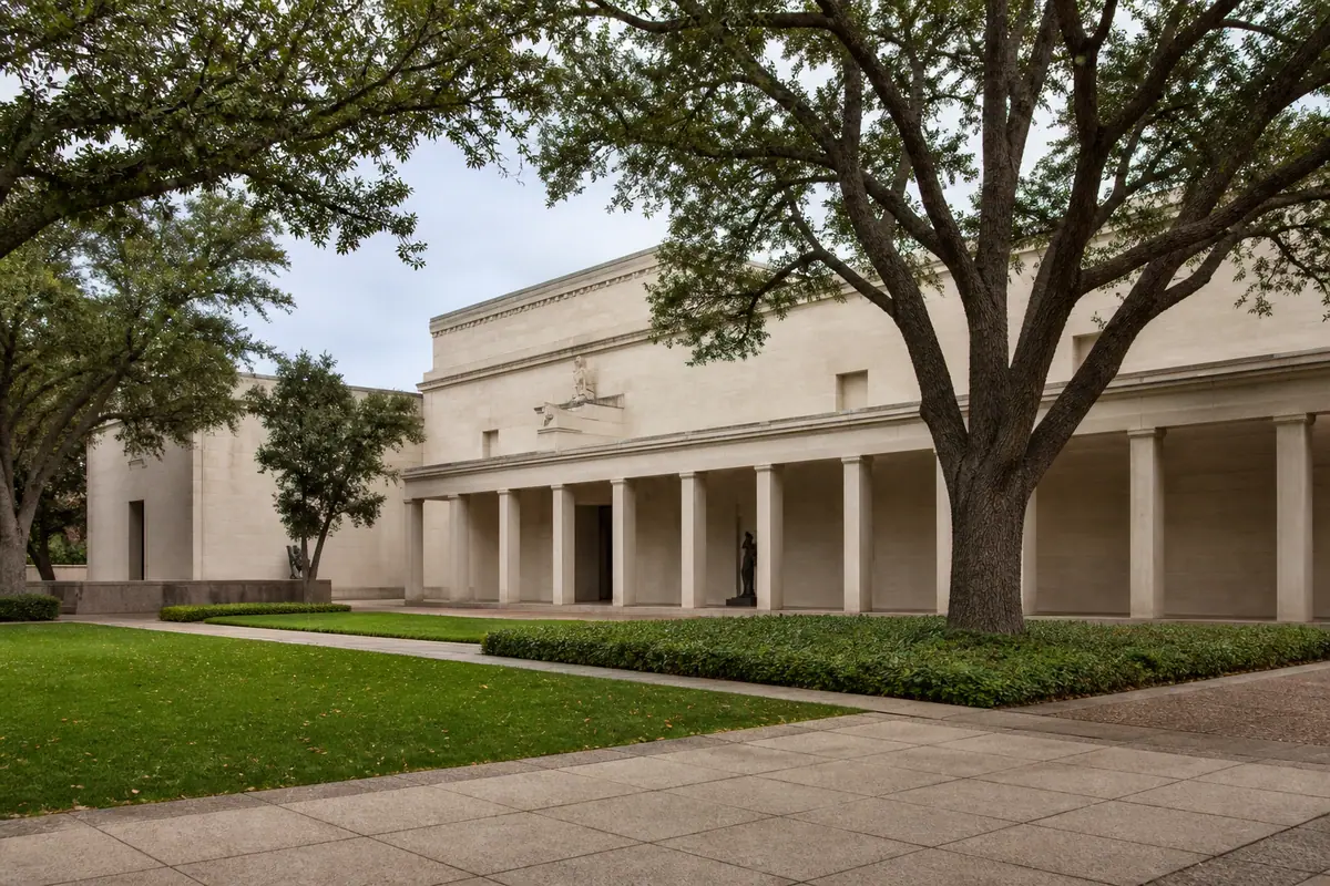 Photoreal editorial view of Amon Carter Museum of American Art in Fort Worth, Texas
