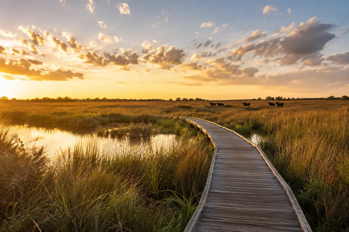 Photoreal prairie wetland at Fort Worth Nature Center & Refuge