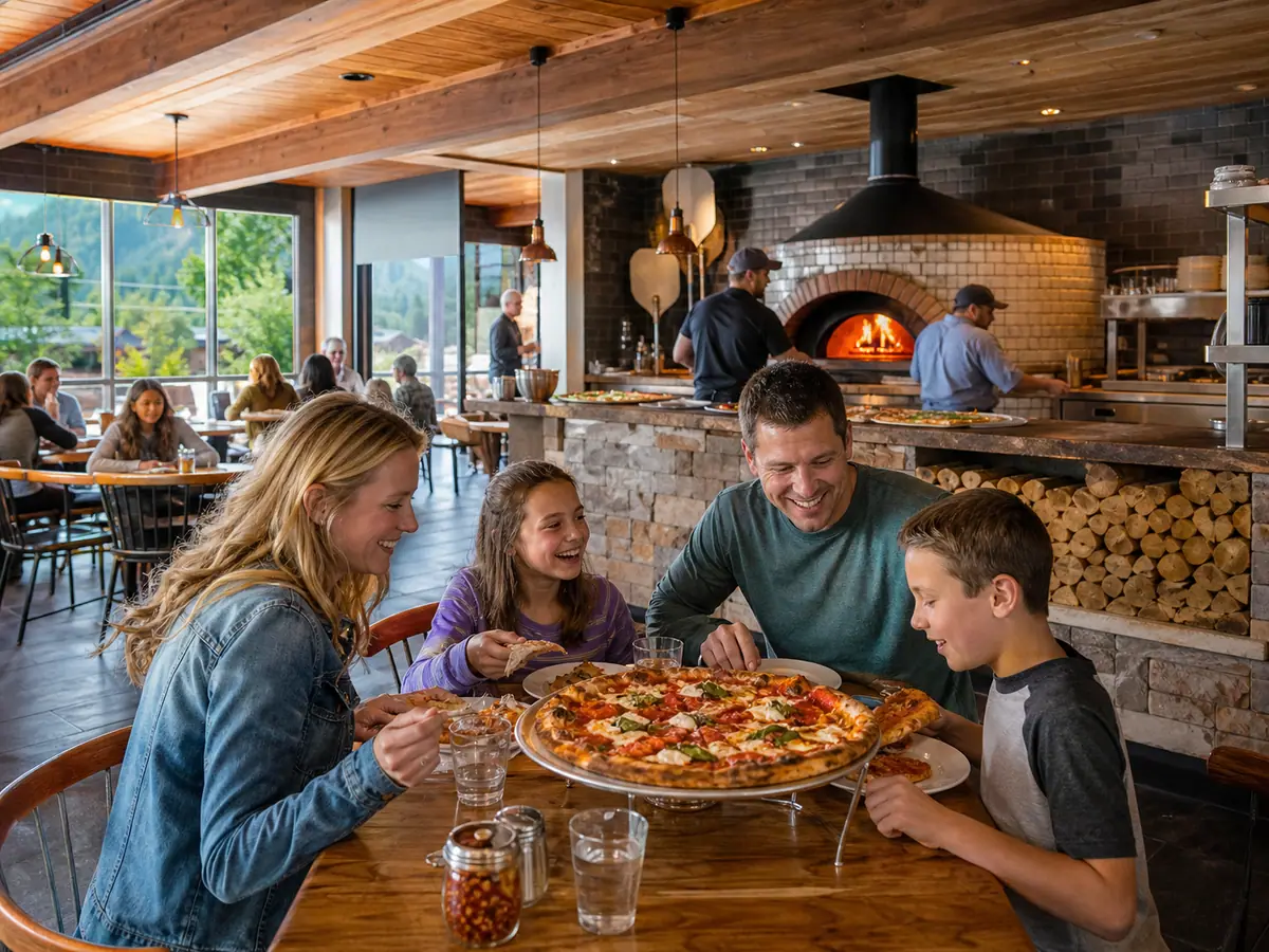 Photoreal dining or food scene representing Big Daddy's Pizzeria in Gatlinburg