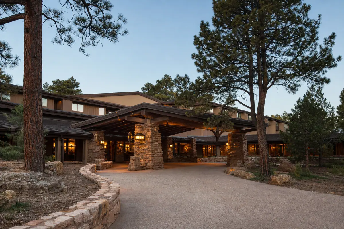 Photoreal exterior of Maswik Lodge at Grand Canyon Village