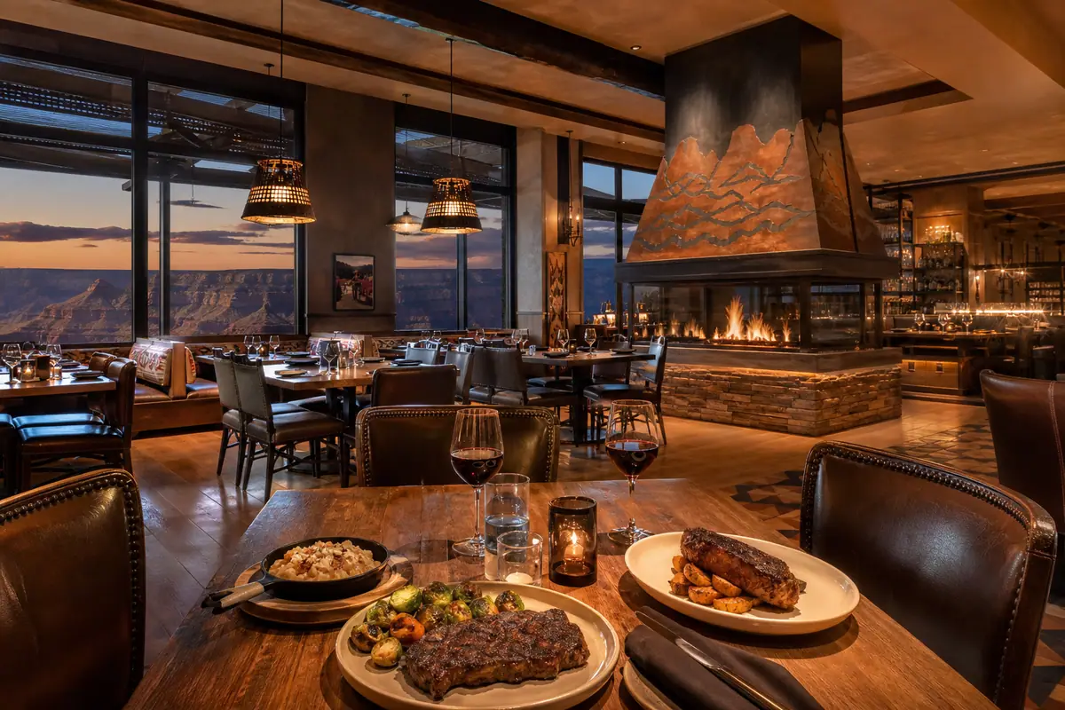 Photoreal dining or food scene representing Arizona Steakhouse at Grand Canyon