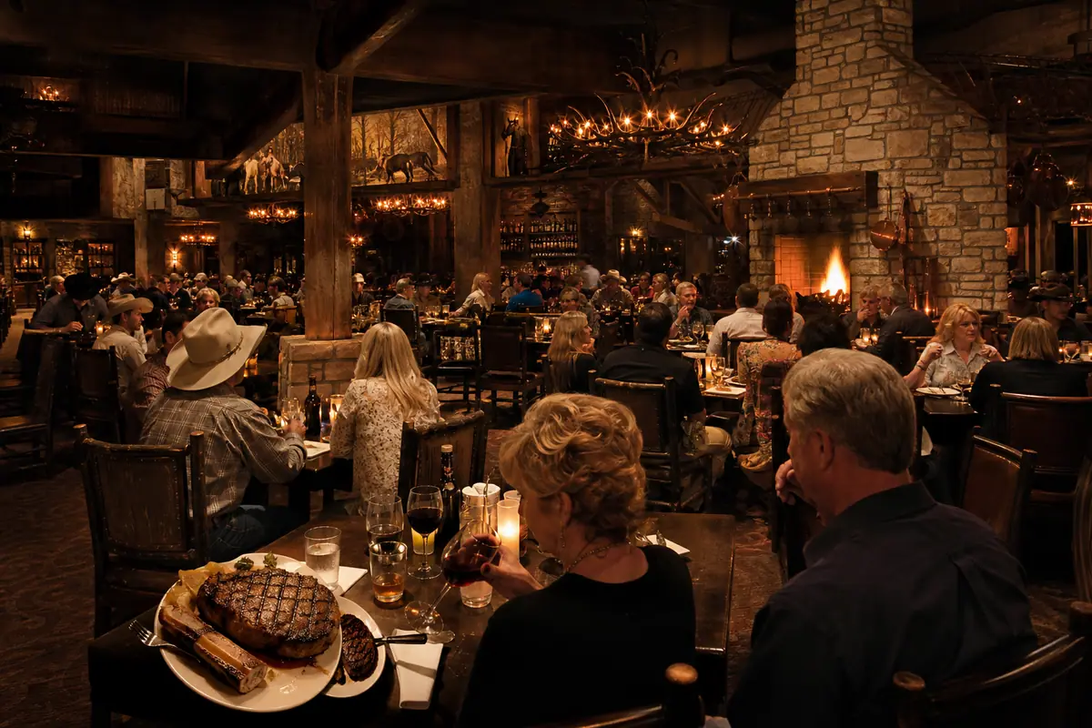 Photoreal dining or food scene representing Canyon Star Steakhouse & Saloon near Grand Canyon