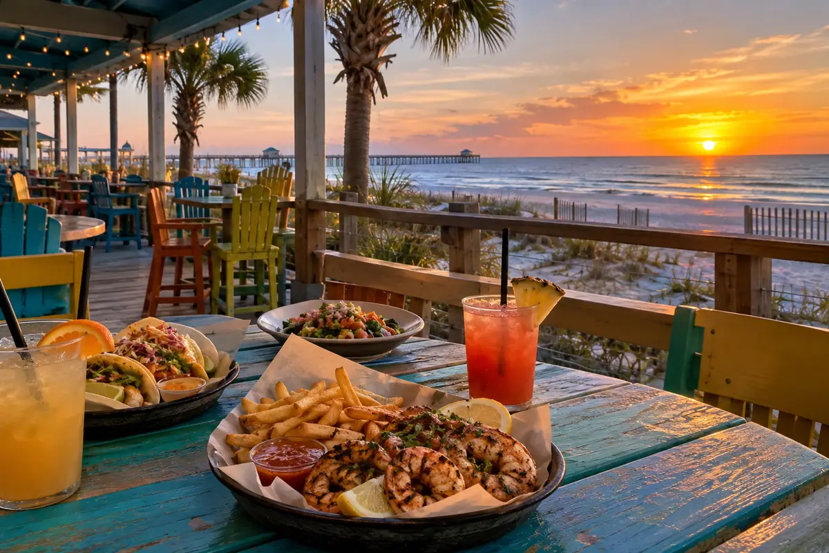 Photoreal travel-editorial view of The Hangout in Gulf Shores, Alabama