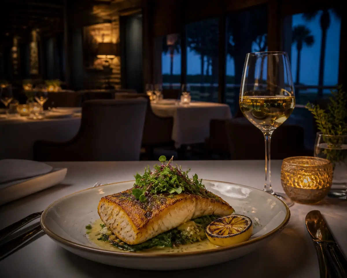 Photoreal travel-editorial view of Red Fish on Hilton Head Island, South Carolina