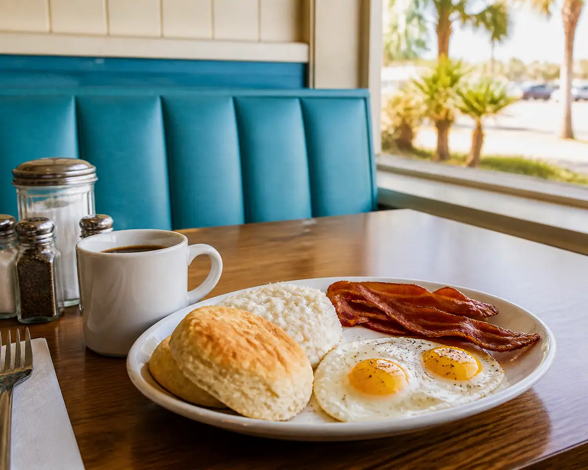 Photoreal travel-editorial view of Southern Coney & Breakfast on Hilton Head Island, South Carolina