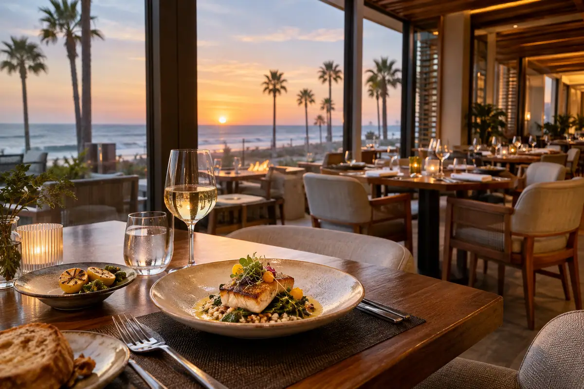 Photoreal travel-editorial view of Watertable in Huntington Beach, California