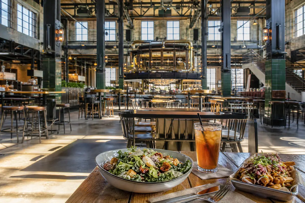 Photoreal view of The Garage Food Hall in Indianapolis