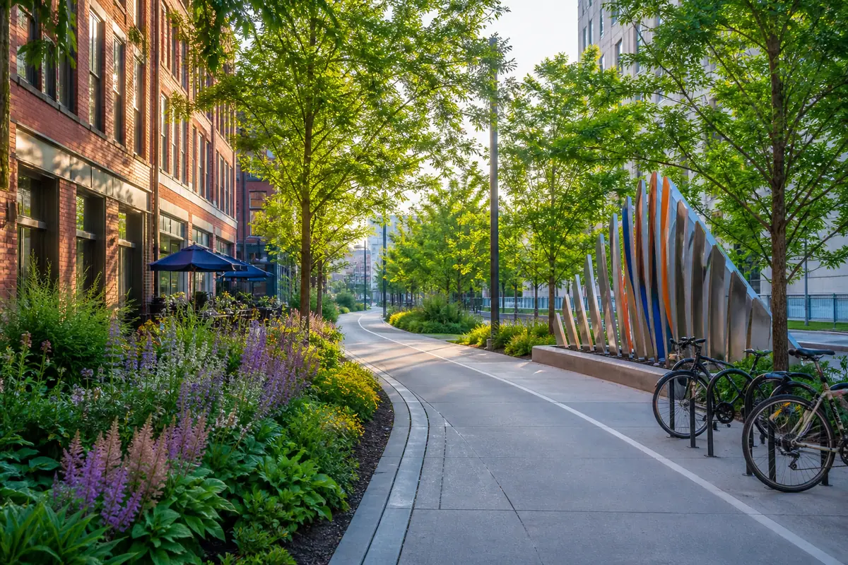 Photoreal view of Indianapolis Cultural Trail in Indianapolis