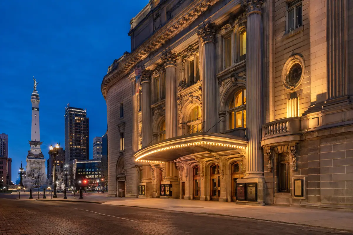 Photoreal Hilbert Circle Theatre, home of the Indianapolis Symphony Orchestra