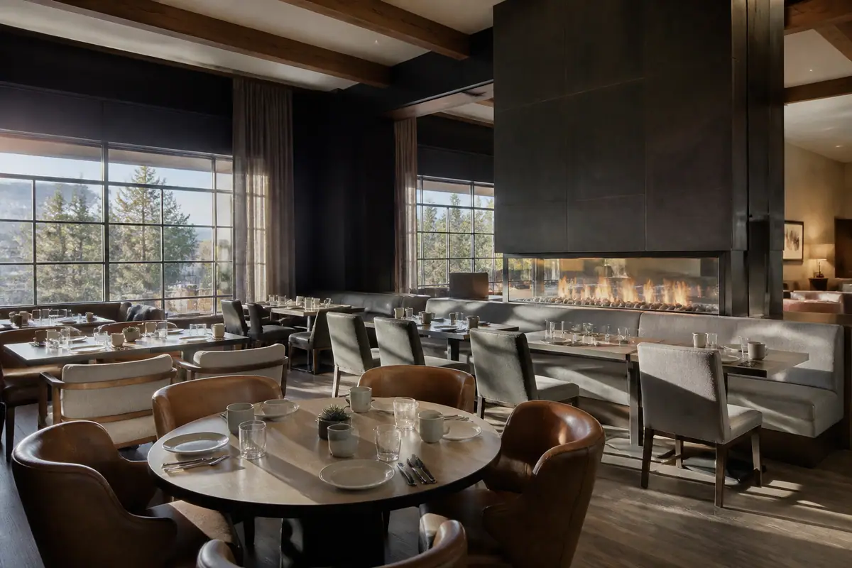 Photorealistic travel-editorial view of Pearl at the Cloudveil in Jackson, Wyoming