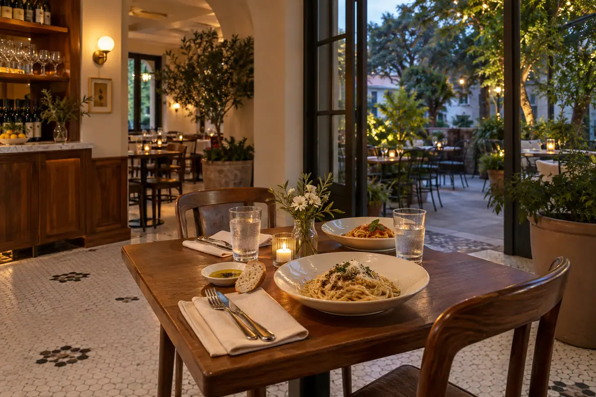 Photoreal travel-editorial view of Taverna in Jacksonville, Florida