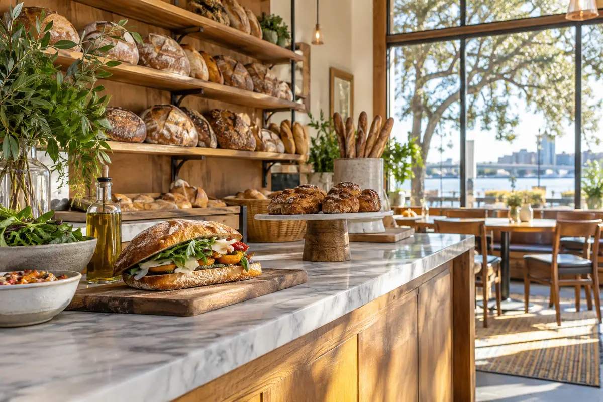 Photoreal travel-editorial view of The Bread & Board in Jacksonville, Florida