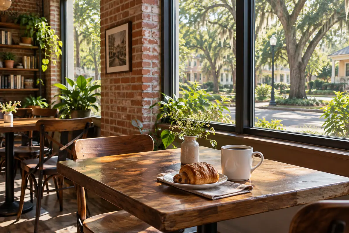 Photoreal travel-editorial view of The Fox Restaurant in Jacksonville, Florida