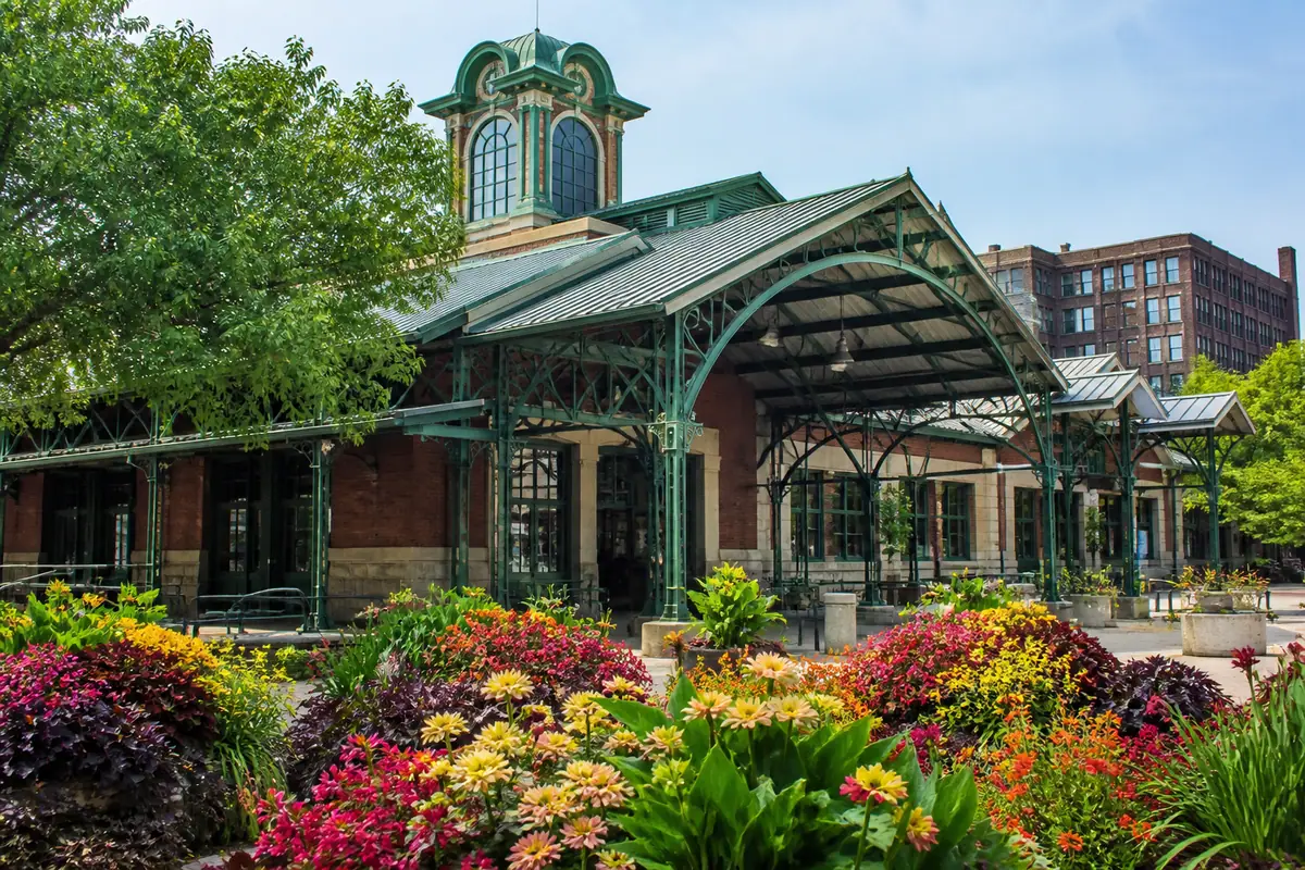 Photoreal travel-editorial view of City Market in Kansas City, Missouri