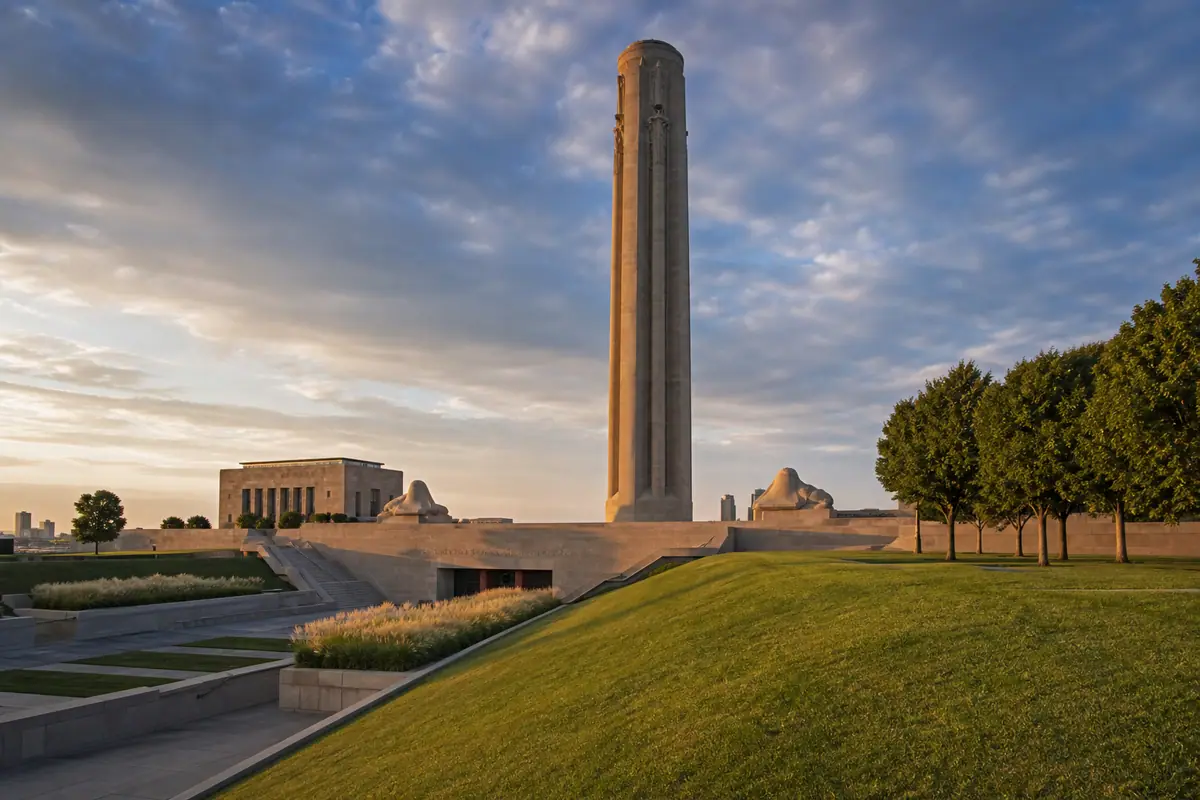 Photoreal travel-editorial view of Union Station Kansas City in Kansas City, Missouri