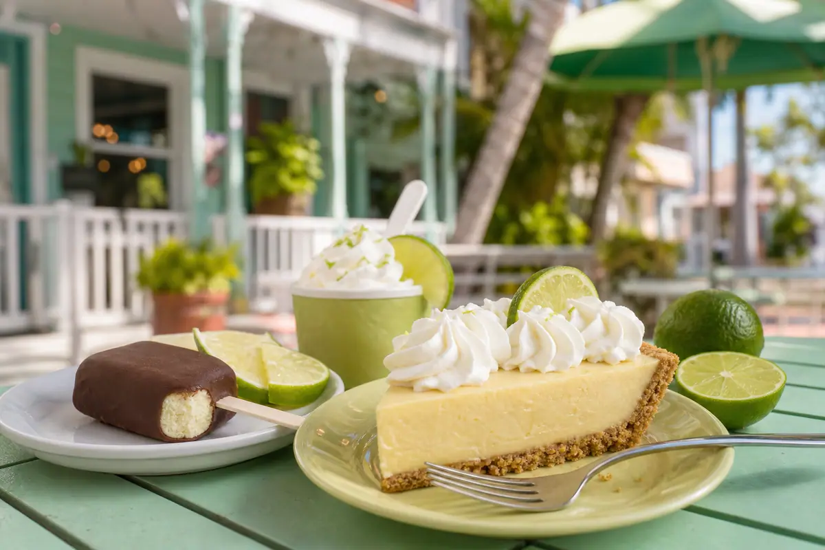 Photoreal key lime pie desserts representing Kermit's Key West Key Lime Shoppe