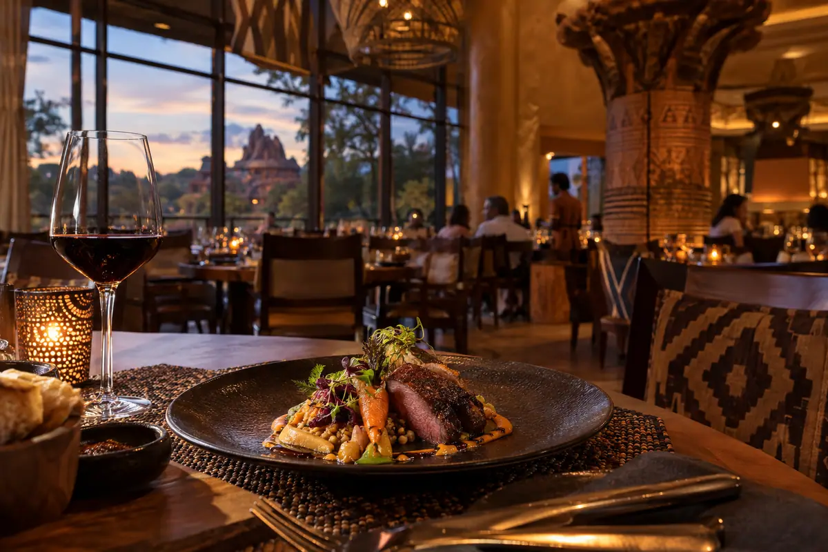 Photoreal travel-editorial view of Jiko - The Cooking Place in Kissimmee, Florida