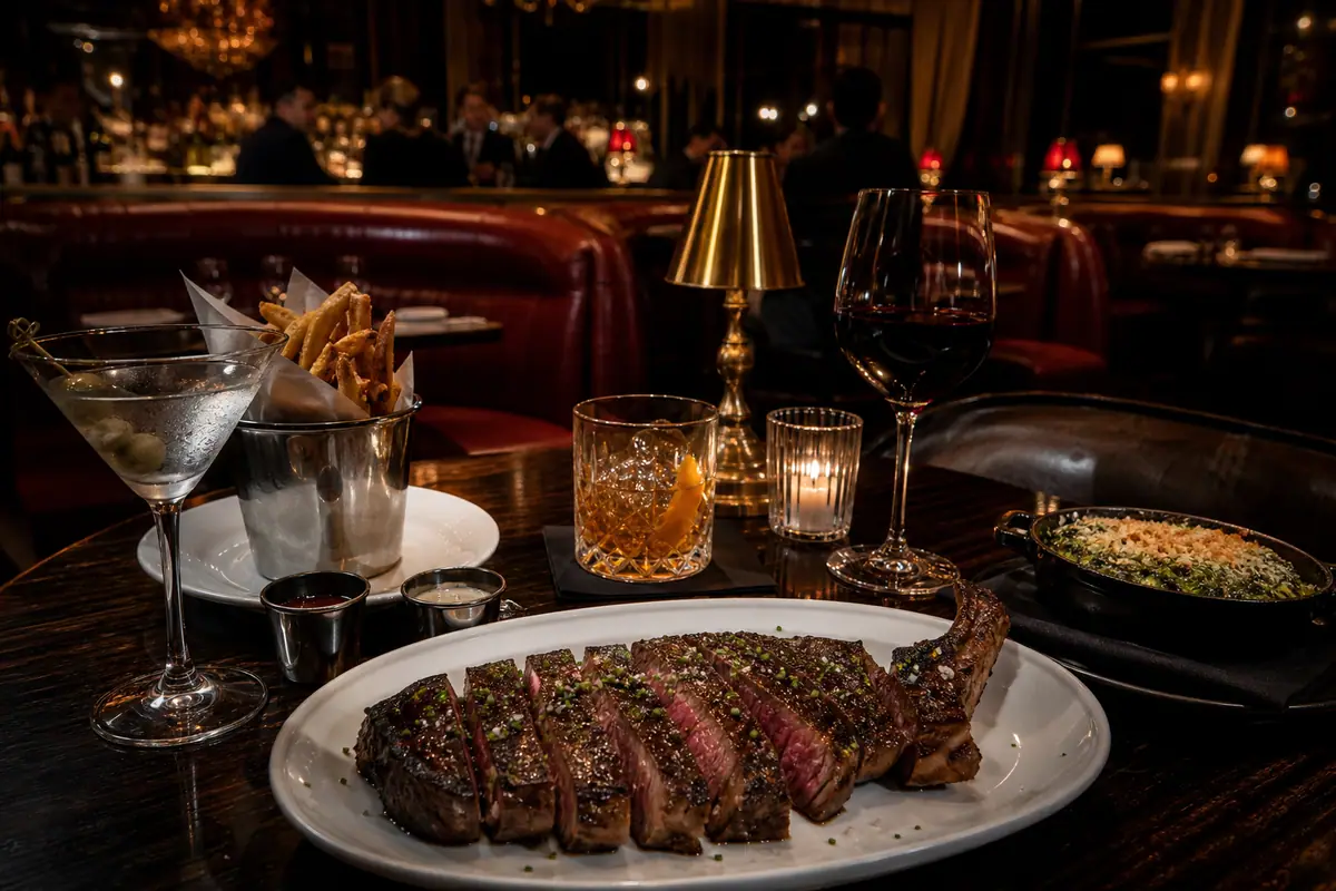 Photoreal Bavette's Steakhouse and Bar dinner scene in Las Vegas