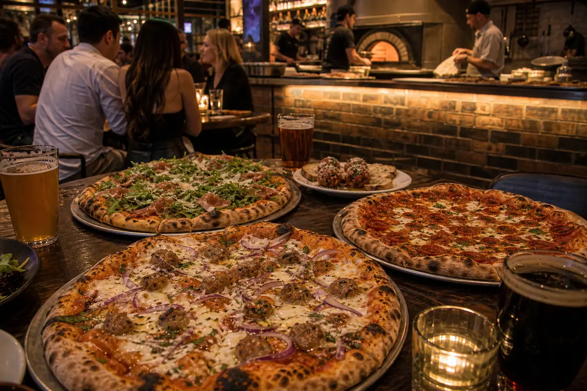 Photoreal Pizza Rock artisan pizza scene in Las Vegas