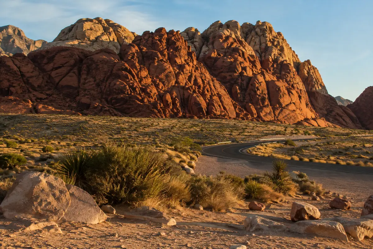 Photoreal red sandstone cliffs at Red Rock Canyon near Las Vegas