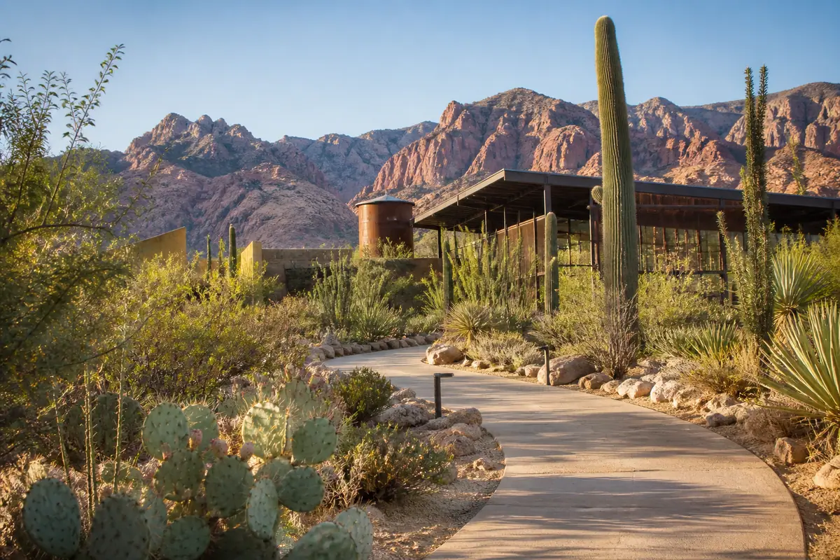 Photoreal desert botanical setting at Springs Preserve in Las Vegas