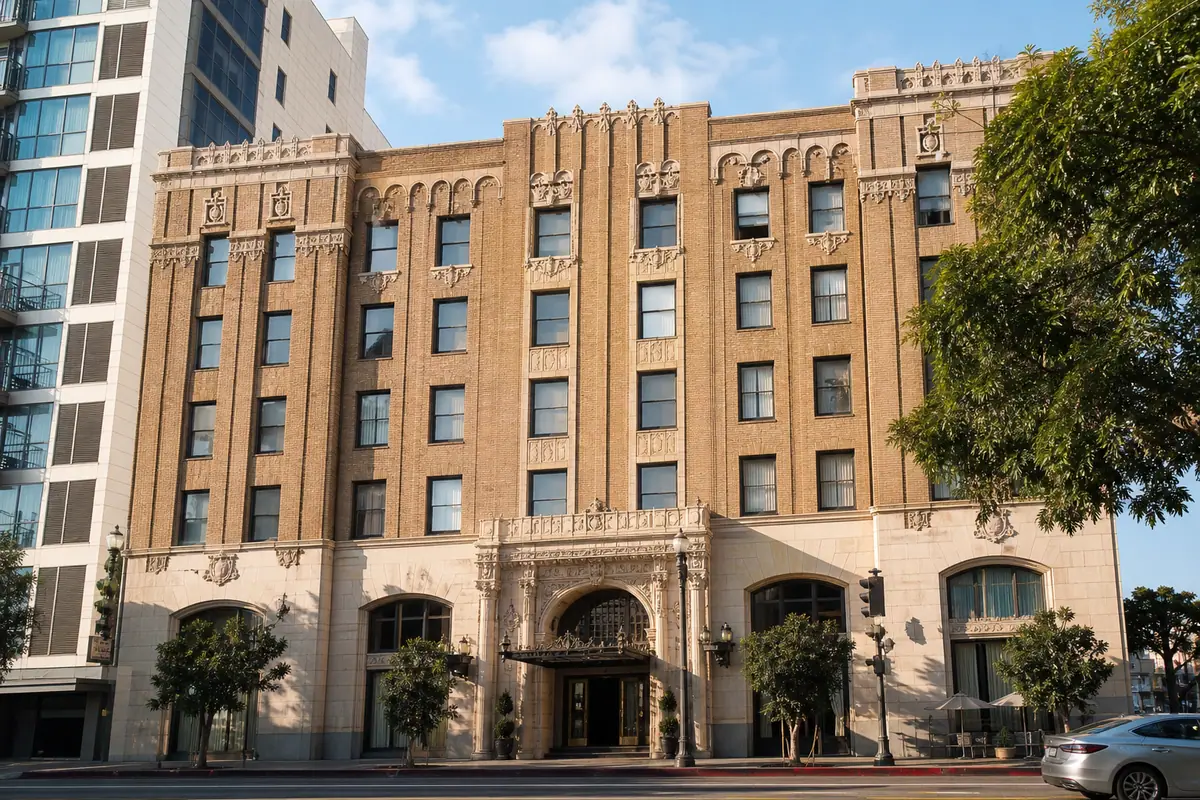 Photoreal exterior of Hotel Normandie LA in Los Angeles