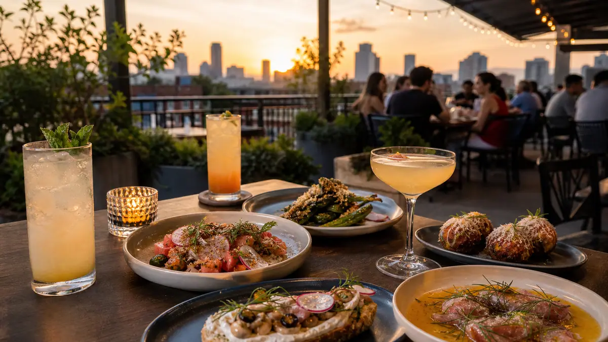 Photoreal rooftop dining at Moonlark's Dinette in Los Angeles