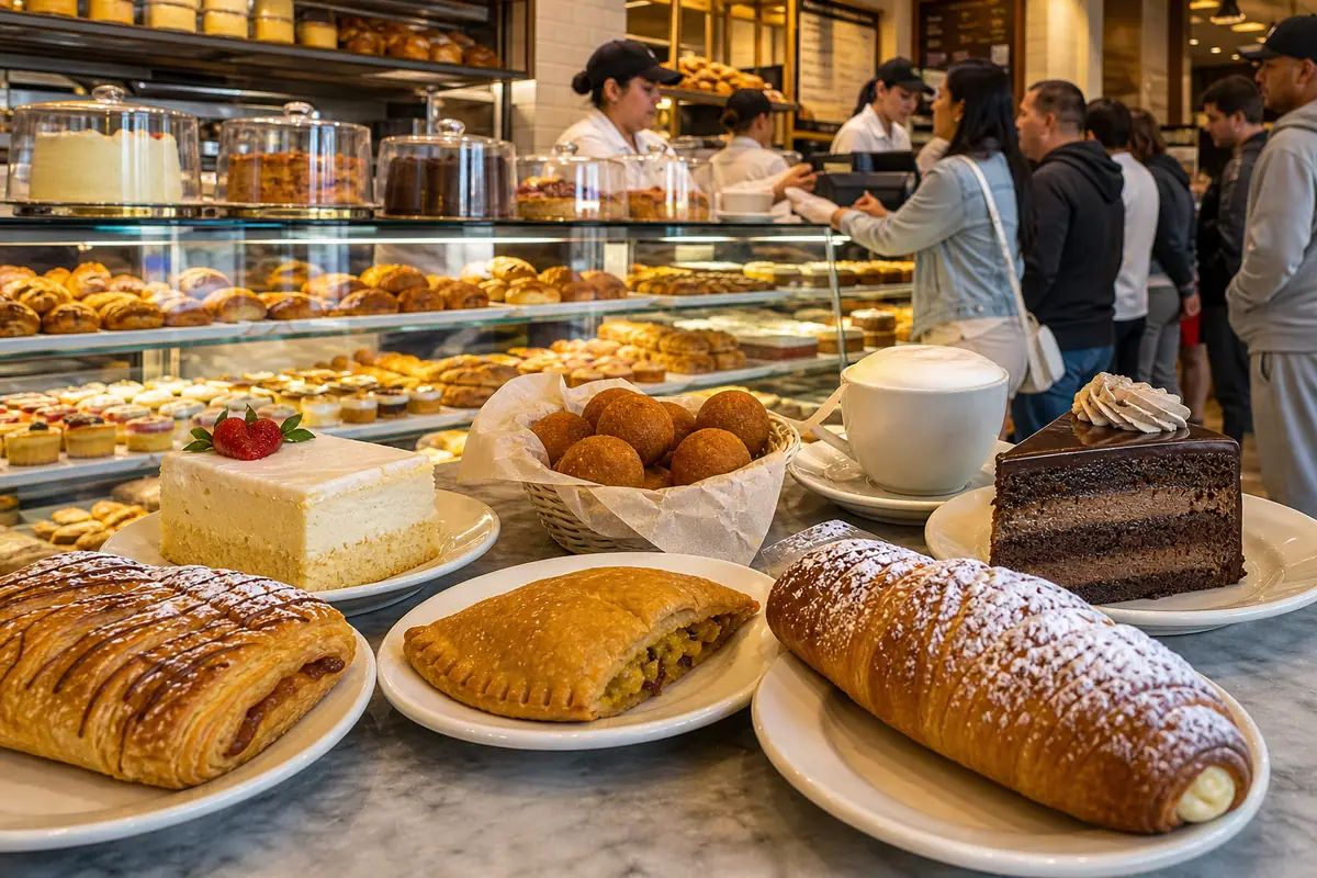 Photoreal Porto's Bakery and Cafe pastry scene in Los Angeles
