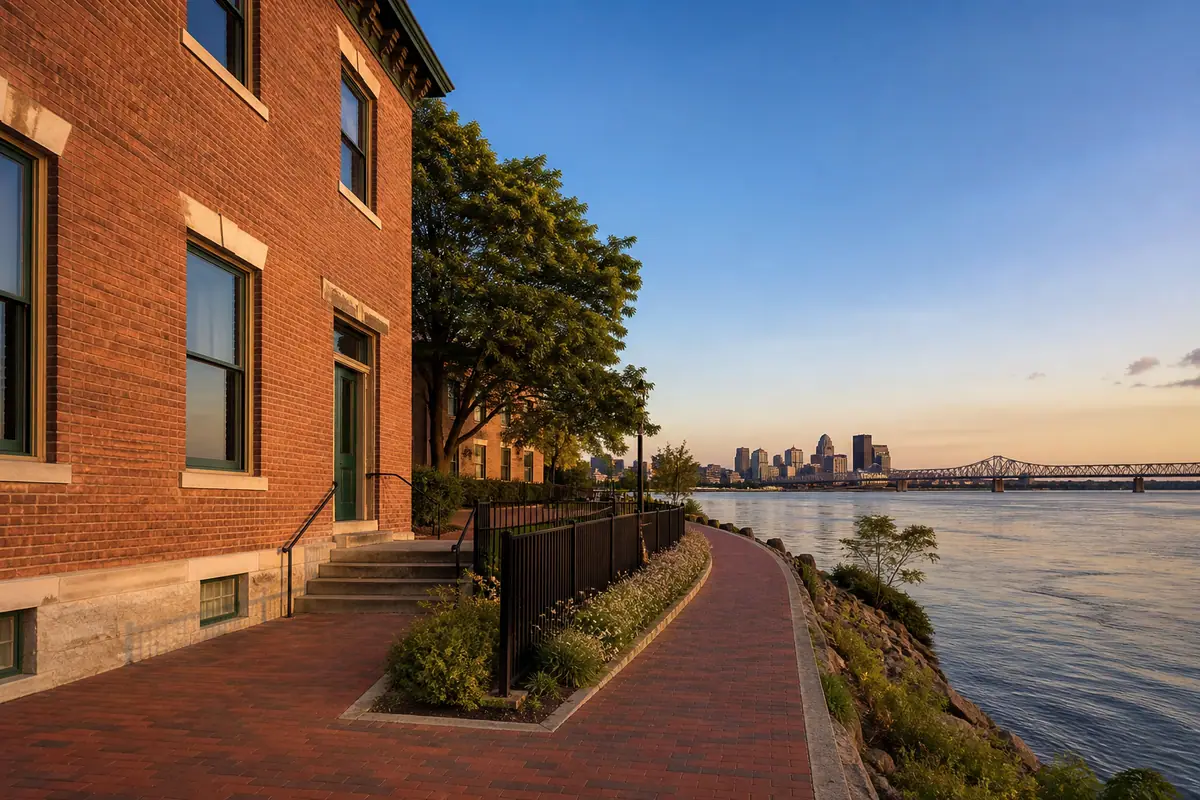 Photoreal view of Portland Museum and Ohio River Walk in Louisville