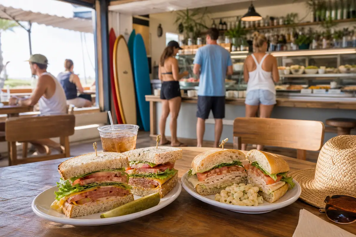 Photoreal lunch scene representing 808 Deli on Maui