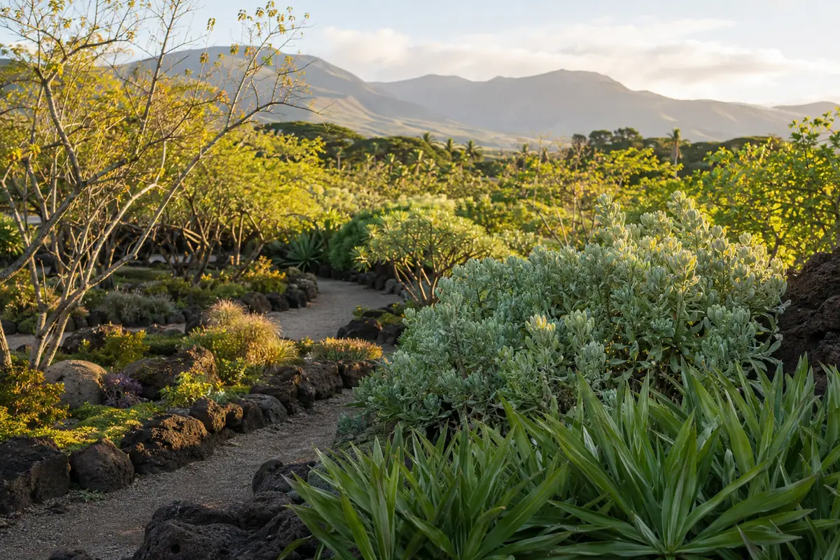 Photoreal native-plant landscape at Maui Nui Botanical Gardens