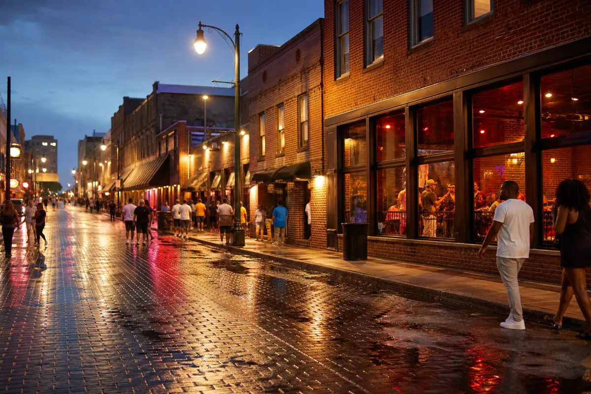 Photoreal view of Beale Street in Memphis